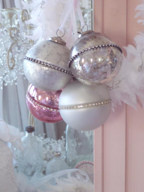 Details about   2 Pink Teardrop Transparent Christmas Tree Ornament Decorative Shabby Chic 