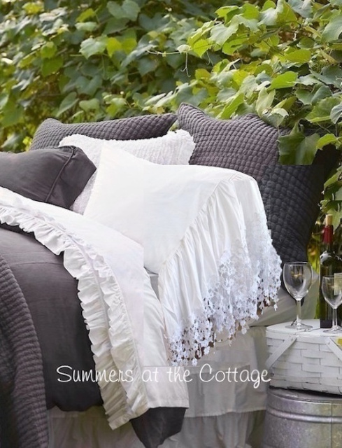 eyelet trimmed pillowcases