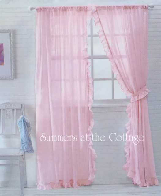 Chic Sheer Ruffles Curtain Ds, Soft Pink Ruffle Curtains