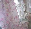 FULL SHEETS Shabby Cottage Chic Ginger Pink Roses on White