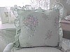 Cottage Jadite Green Pink Roses Pillow