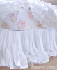 PRETTY WHITE SHEER COTTON LINED GATHERED BEDSKIRT