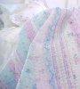 LAVENDER BLUE RUFFLES & LACE ROSES COTTAGE QUILT SET - QUEEN or KING