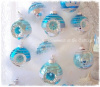 HOLIDAY INN GLASS CHRISTMAS TREE ORNAMENT AQUA BLUE SILVER FROSTED