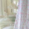 SHABBY BEACH HOUSE CHIC BELLA BLUE PINK ROSES CHIC FABRIC BY THE YARD