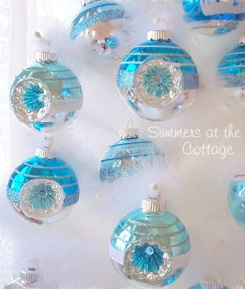 HOLIDAY INN GLASS CHRISTMAS TREE ORNAMENT AQUA BLUE SILVER FROSTED