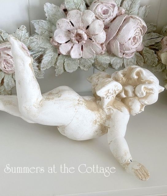 VINTAGE CHERUB ANGEL HEAVENLY SHABBY CHIC ANTIQUED