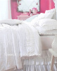 SHABBY WHITE COTTAGE CHIC RUFFLED BED SKIRT TWIN 18 INCH DROP 3 RUFFLES