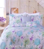 LAVENDER COTTAGE AQUA WATERCOLOR FLOWERS MINT GREEN DUVET COMFORTER COVER SET KING