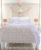 VINTAGE FARMHOUSE CHIC SNOW WHITE RUFFLE DUVET COMFORTER COVER SET - FULL, QUEEN or KING