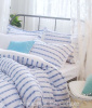 COASTAL BEACH HOUSE BLUE WHITE STRIPE DUVET HAMPTONS CHIC