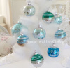 SHINY BRITE GLASS ORNAMENTS SET FLOCKED MERRY CHRISTMAS SILENT NIGHT SANTA'S SLEIGH & MORE