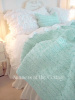 QUEEN SHABBY ROMANTIC COTTAGE MINT GREEN CHIC DREAMY RUFFLES QUILT & SHAMS
