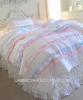 SHABBY COTTAGE COLORS CHIC PETTICOAT RUFFLES ROSES QUILT SET