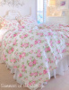 SHABBY PINK TIFFANY PEONY ROSES COTTAGE CHIC QUILT SET - QUEEN or KING