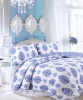 SOUTHPORT AZURE BLUE PAISLEY TURQUOISE FLOWERS QUILT SET