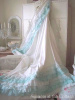 RARE ANTHROPOLOGIE AQUA MINT BLUE RUFFLED SHOWER CURTAIN