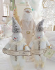 BETHANY LOWE SANTA CLAUS SNOWMAN VINTAGE WHIMSICAL SNOW GLITTER BOTTLE BRUSH TREE