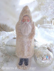 VINTAGE CHARM CREAMY GLITTERY CHRISTMAS SANTA CLAUS