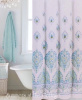 SEASIDE COASTAL PAISLEY AQUA GREEN BLUE FABRIC SHOWER CURTAIN