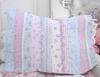 LAVENDER BLUE RUFFLES & LACE ROSES COTTAGE PILLOW SHAMS