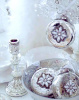 MERCURY GLASS CHRISTMAS TREE ORNAMENT PEARL FLOWER RHINESTONE SHINY SILVER