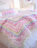 SHABBY COTTAGE COLORS CHIC PETTICOAT RUFFLES TWIN or QUEEN QUILT SET