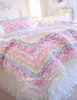 SHABBY COTTAGE COLORS CHIC PETTICOAT RUFFLES TWIN or QUEEN QUILT SET