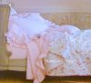 RACHEL ASHWELL SIMPLY SHABBY CHIC PINK RUFFLE SHEET SET