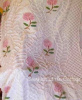 VINTAGE CHENILLE BEDSPREAD SWEET PINK ROSES WHITE FRINGE 