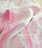 TWIN POTTERY PINK COTTAGE RUFFLES BEACH ROSES PERIWINKLE BLUE QUILT & SHAM