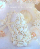 SHABBY COTTAGE CHIC BEACH LOVERS COASTAL LIVING SEASHELL CHRISTMAS TREE