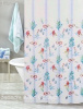 COASTAL AQUA CORAL BLUE REEF TROPICAL SEASHELLS SHOWER CURTAIN