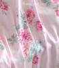 SHABBY COTTAGE CHIC PINK PEONY ROSES WILDFLOWER SHOWER CURTAIN