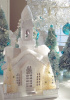 WINTER WHITE CHRISTMAS SNOW CHURCH GLITTER FLOCKED GLOWING LIGHTS