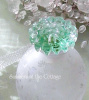 VINTAGE PINK, GREEN or CRYSTAL CLEAR FLOWERS GLASS KNOBS DRAWER PULLS