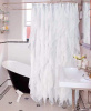 VINTAGE HOME BATHROOM SHOWER CURTAIN ELEGANT SHEER RUFFLES