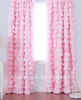 PRETTY RUFFLES DRAPE SET BABY PINK RUFFLED CURTAIN DRAPES