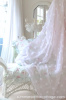 DARLING WHITE CHENILLE POPS ELEGANT SHEER DRAPES CURTAIN PANELS