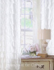 SET OF 2 SHABBY FRENCH COTTAGE CHIC WHITE RUFFLE CURTAINS DRAPE PANELS 84"