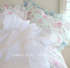 WHISPERING WHITE COTTON RUFFLE PILLOWCASES - STANDARD or KING