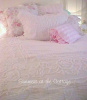 RACHEL ASHWELL WHITE ROSES CHENILLE COMFORTER RUFFLES PILLOW SHAM SHABBY CHIC TREASURES